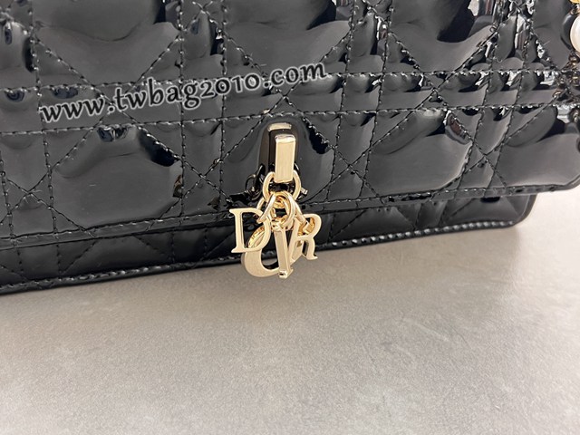 Dior專櫃新款迪奧頂級原單lady珍珠羊皮手提包藤格紋鏈條斜挎包 djfk1001